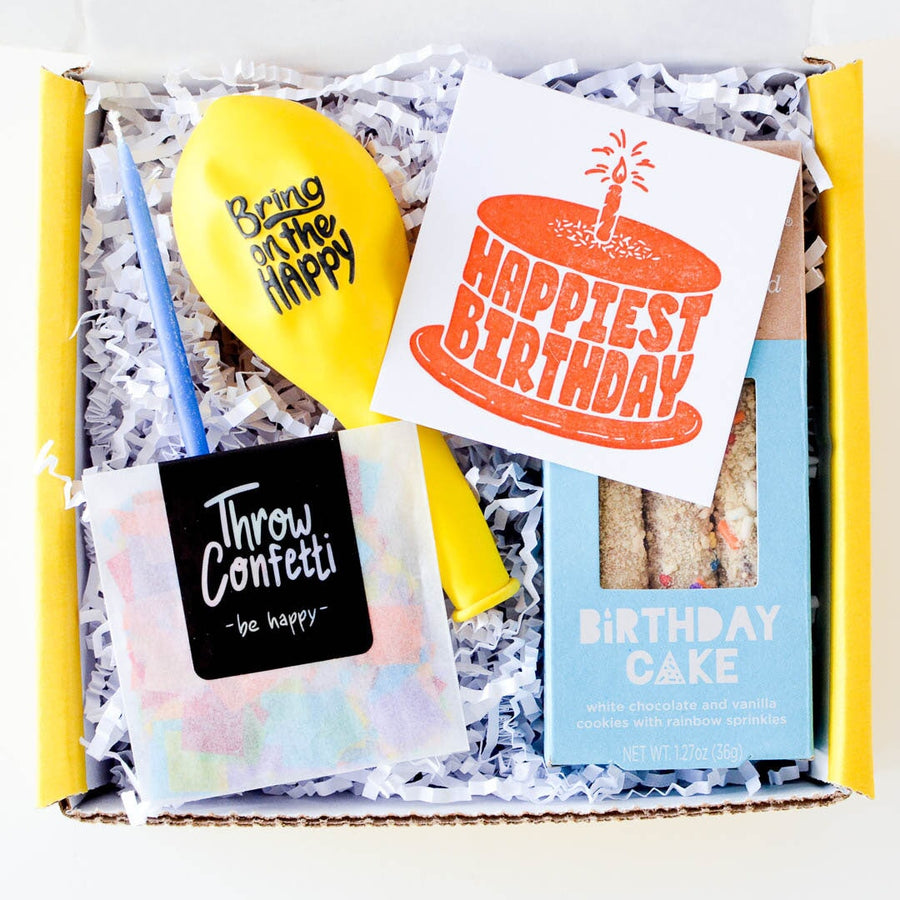 Happiest Birthday Gift Box flatlay_birthday box_fun birthday gift idea