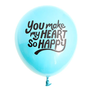 Blue Balloon with the words You Make My Heart so Happy printed in black ink_for build your own gift box