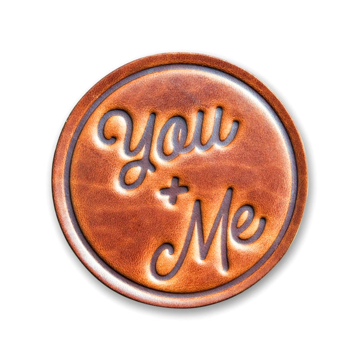 You + Me Leather Coaster