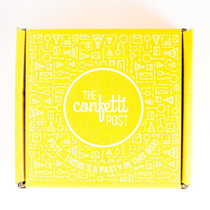 Birthday Box Company Signature Yellow Design Packaging_The Confetti Post