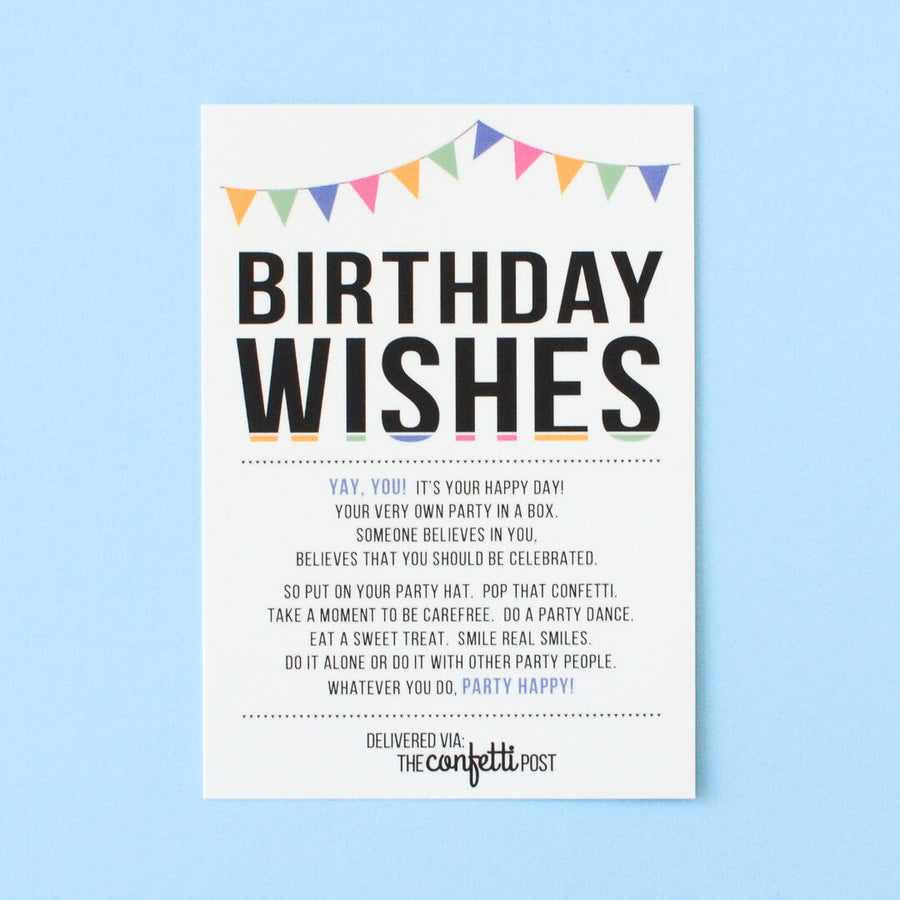 Birthday Wishes Greeting Card for ready to ship gift box delivery