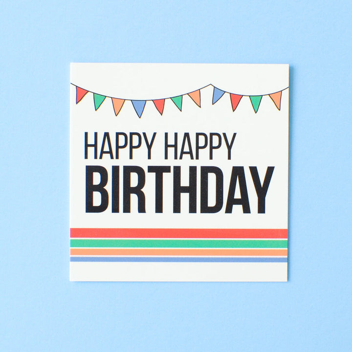 Happy Happy Birthday Square Card (Dark)