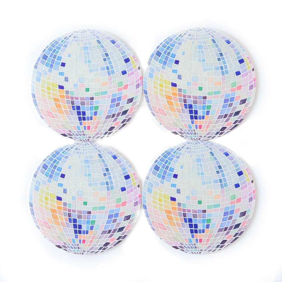 Rainbow Disco Ball Coasters